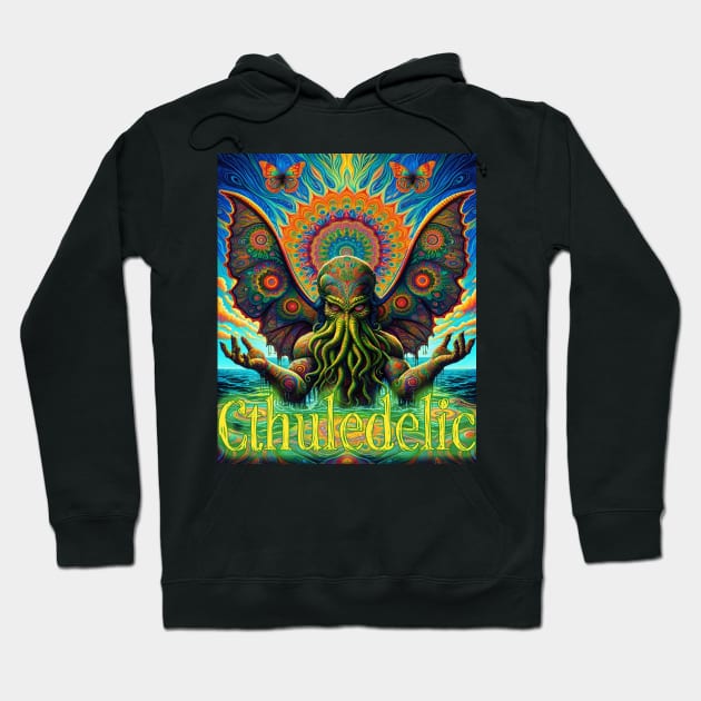 Cthuledelic - Enlightened Cthulhu Rises Hoodie by Boffoscope